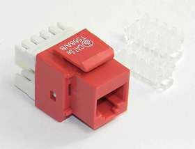 RJ-45 Cat5 Keystone Jack, Red